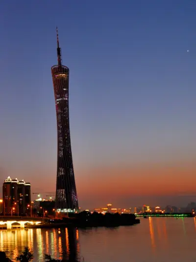 广州塔 / 海心桥标志性晚霞摄影景观